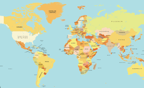 Labeled:V-Xzjijklp4= Map of the World